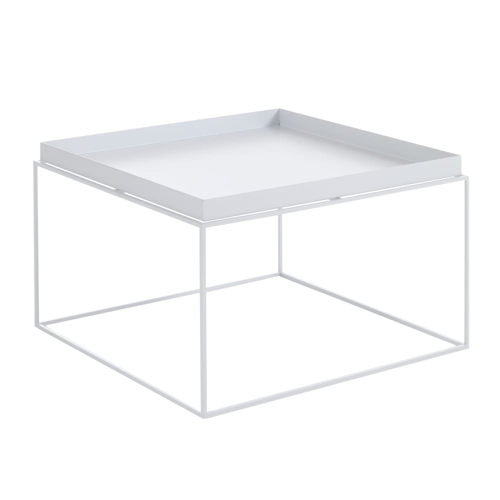 mesa de centro de exterior en acero blanco al40 x l60 x p60