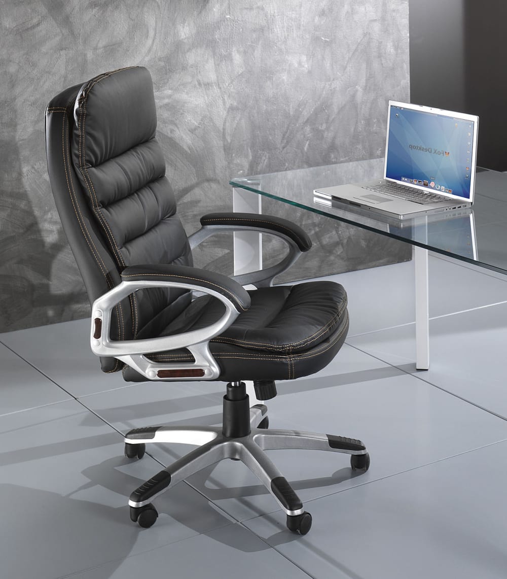 Poltrona da ufficio in pelle sintetica nera cm h.102/110 x l.70 x