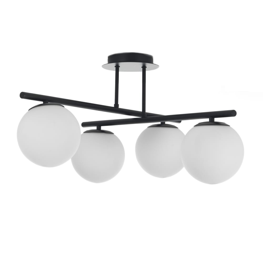 Lustre métal peint noir mat 60x60 h30