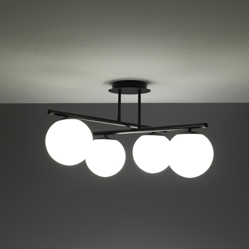 Lustre métal peint noir mat 60x60 h30 — vue 4