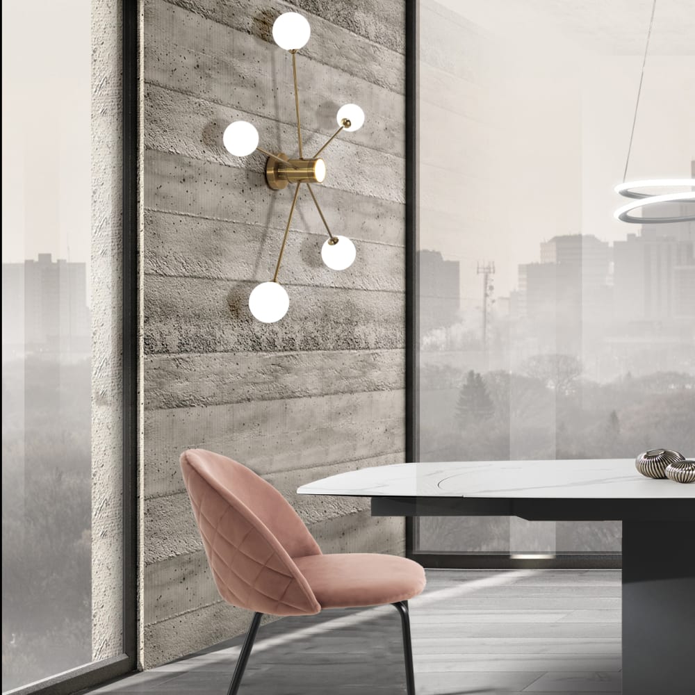 Lustre acier finition laiton l92 p92 h16,5 — vue 3
