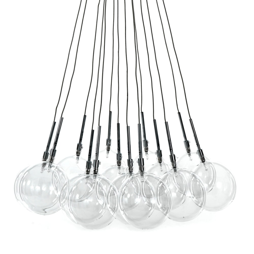 Lustre sphères verre transparent ø60 h80