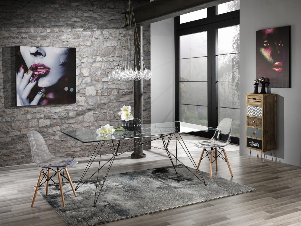 Lustre sphères verre transparent ø60 h80 — vue 3