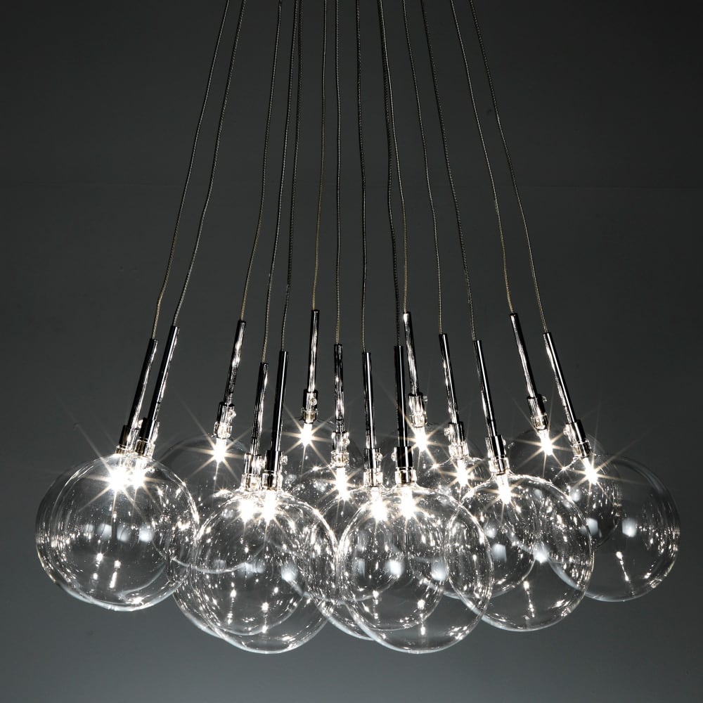 Lustre sphères verre transparent ø60 h80 — vue 4
