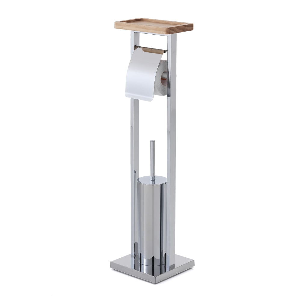 Columna portacepillos de metal cromado cm. Alto 74,5 x largo 20 x p.18