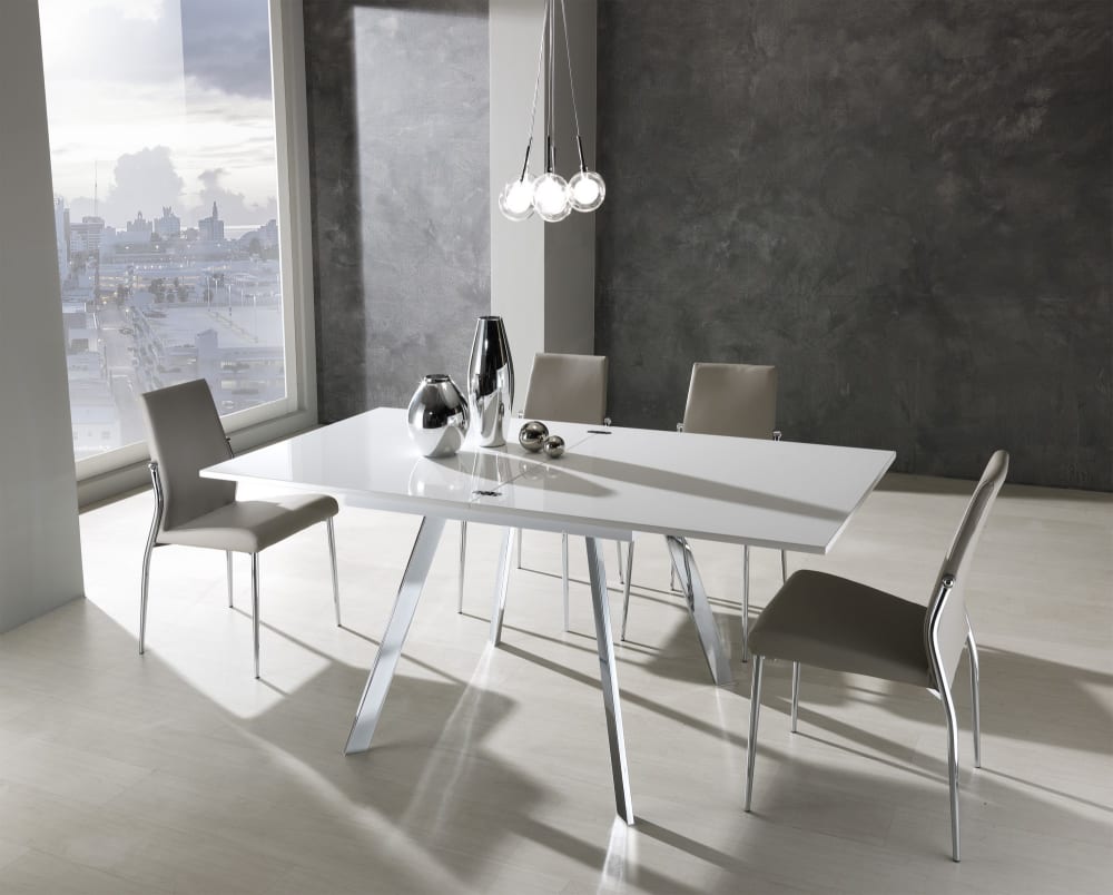 Tavolo allungabile effetto legno bianco cm.