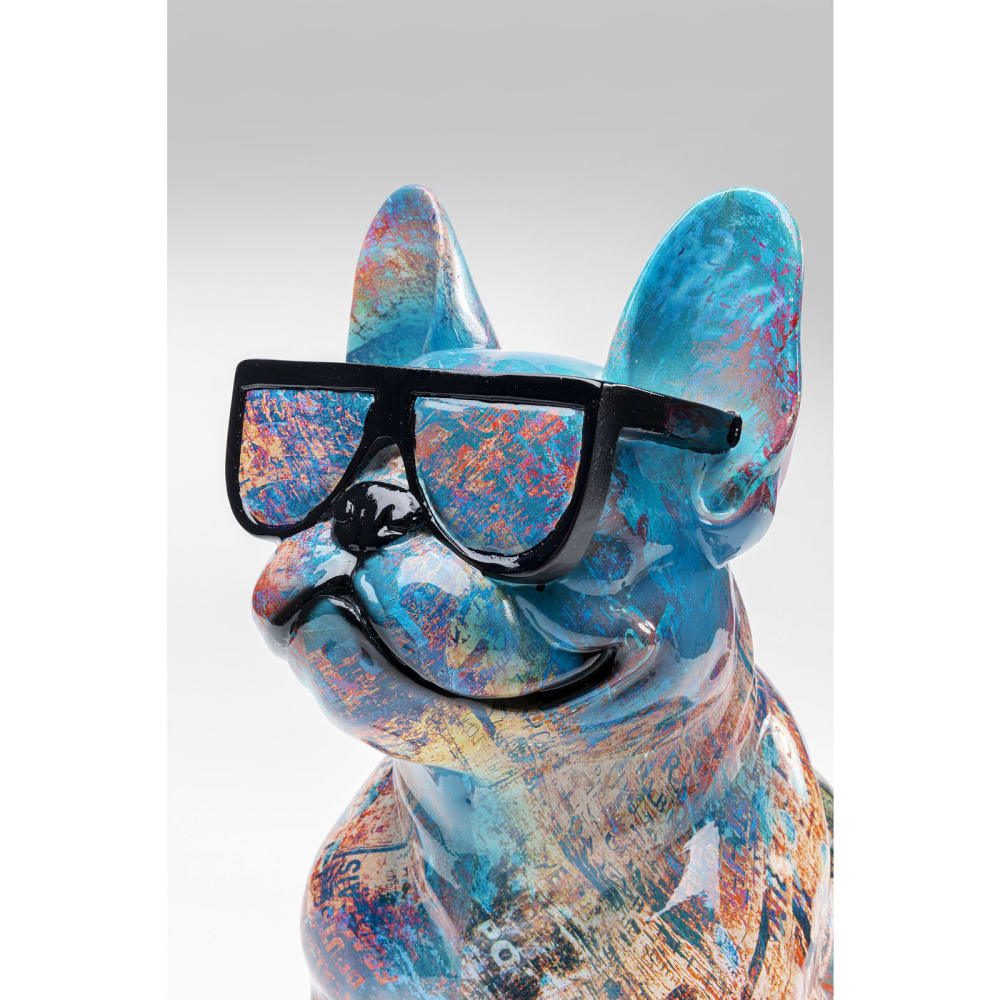 Dekofigur Bulldogge aus Polyresin, blau, H36cm - Maisons Du Monde