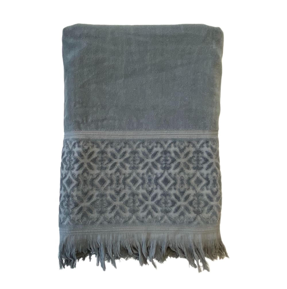 Serviette de bain éponge velours uni ''Romance'' gris 90x170