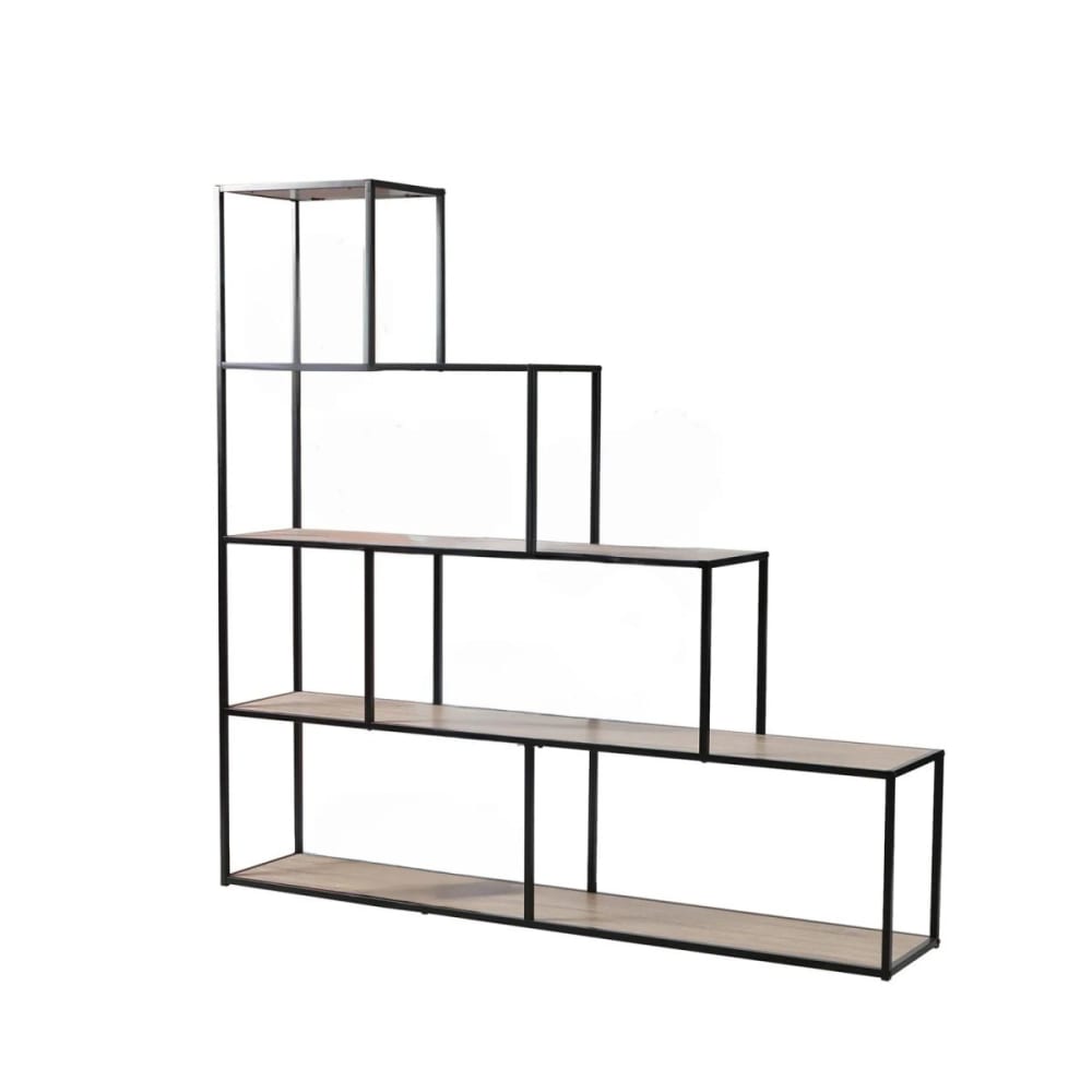 Biblioteca escalera 5 estantes l160 cm - decoración madera