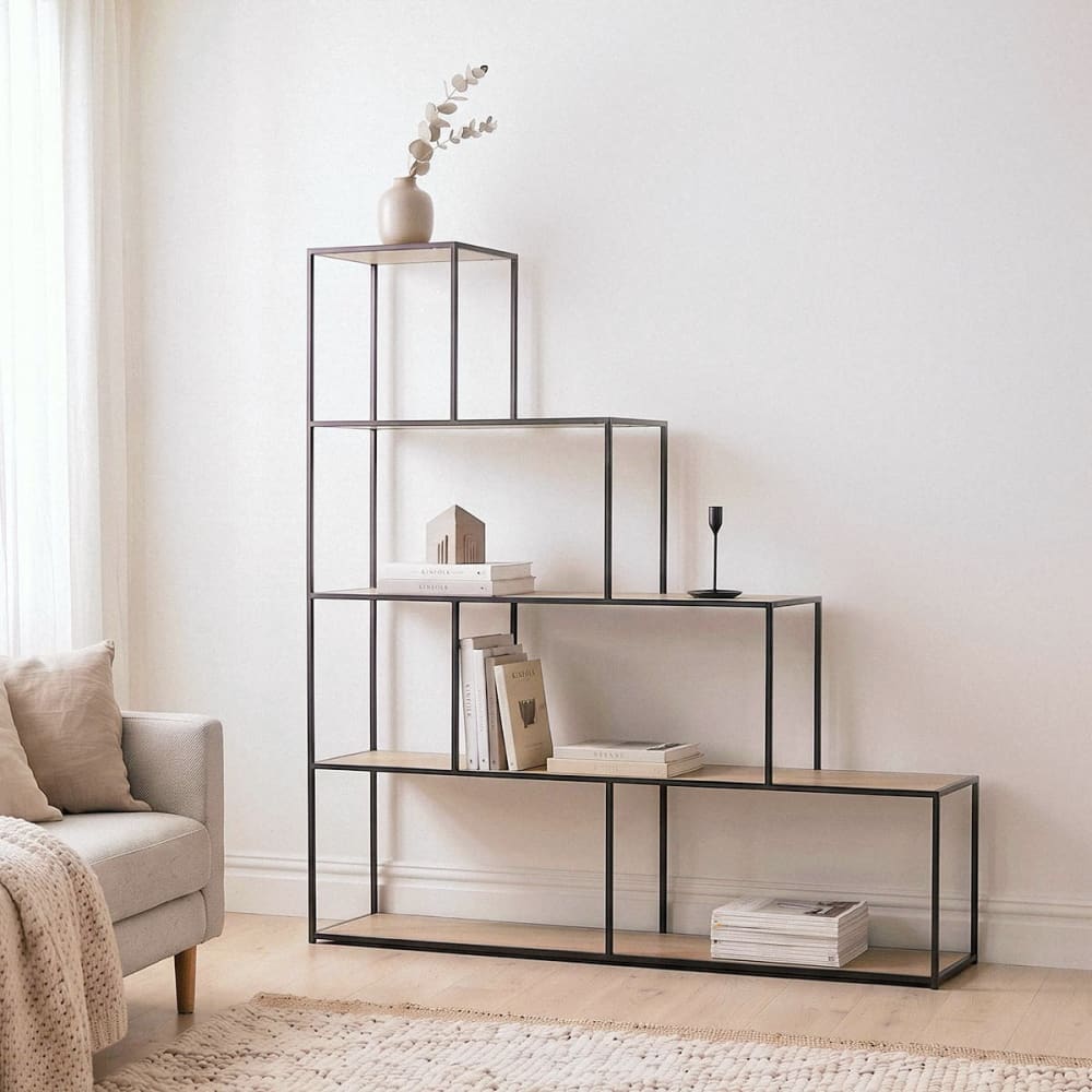 Bücherregal im Treppen-Design - L160 cm - Dekor holz - Maisons Du
