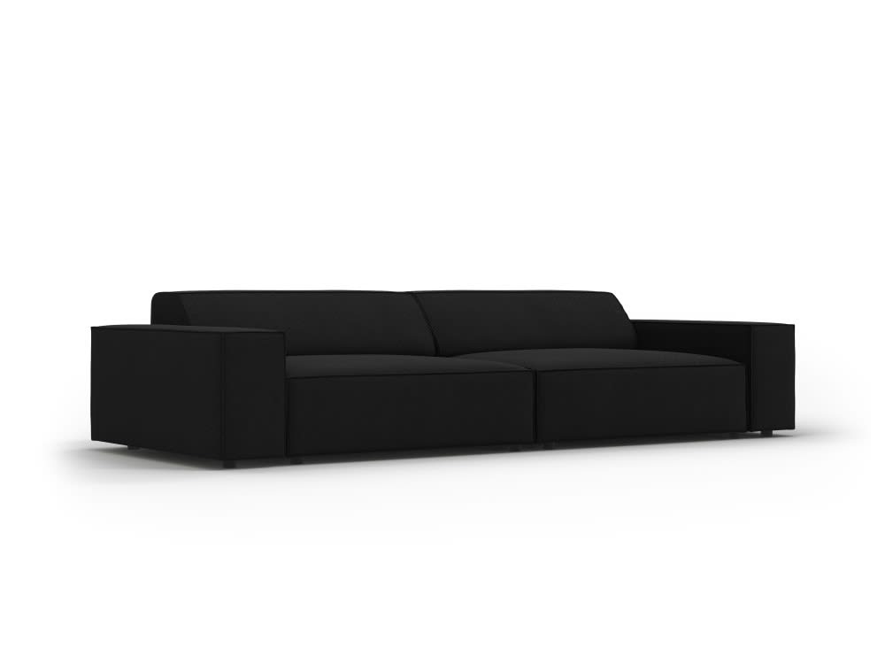 Canapé 3 places en tissu structuré noir - Maisons du Monde