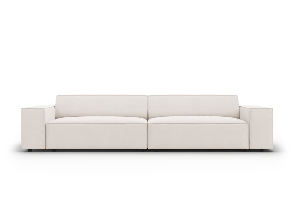 Canapé 4 places en tissu structuré beige clair