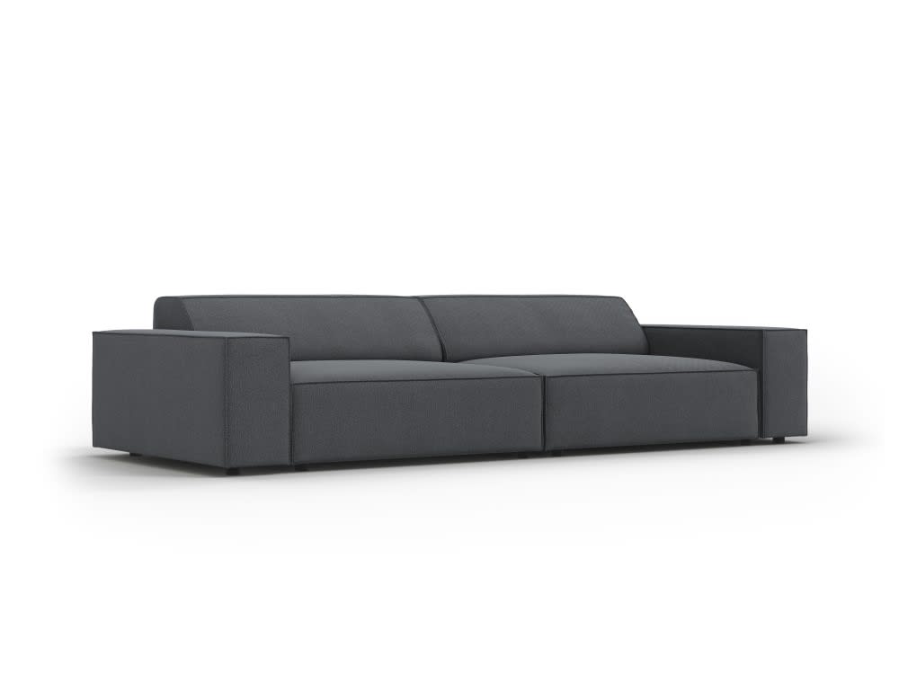 Canapé 4 places en tissu structuré gris foncé - Maisons du Monde