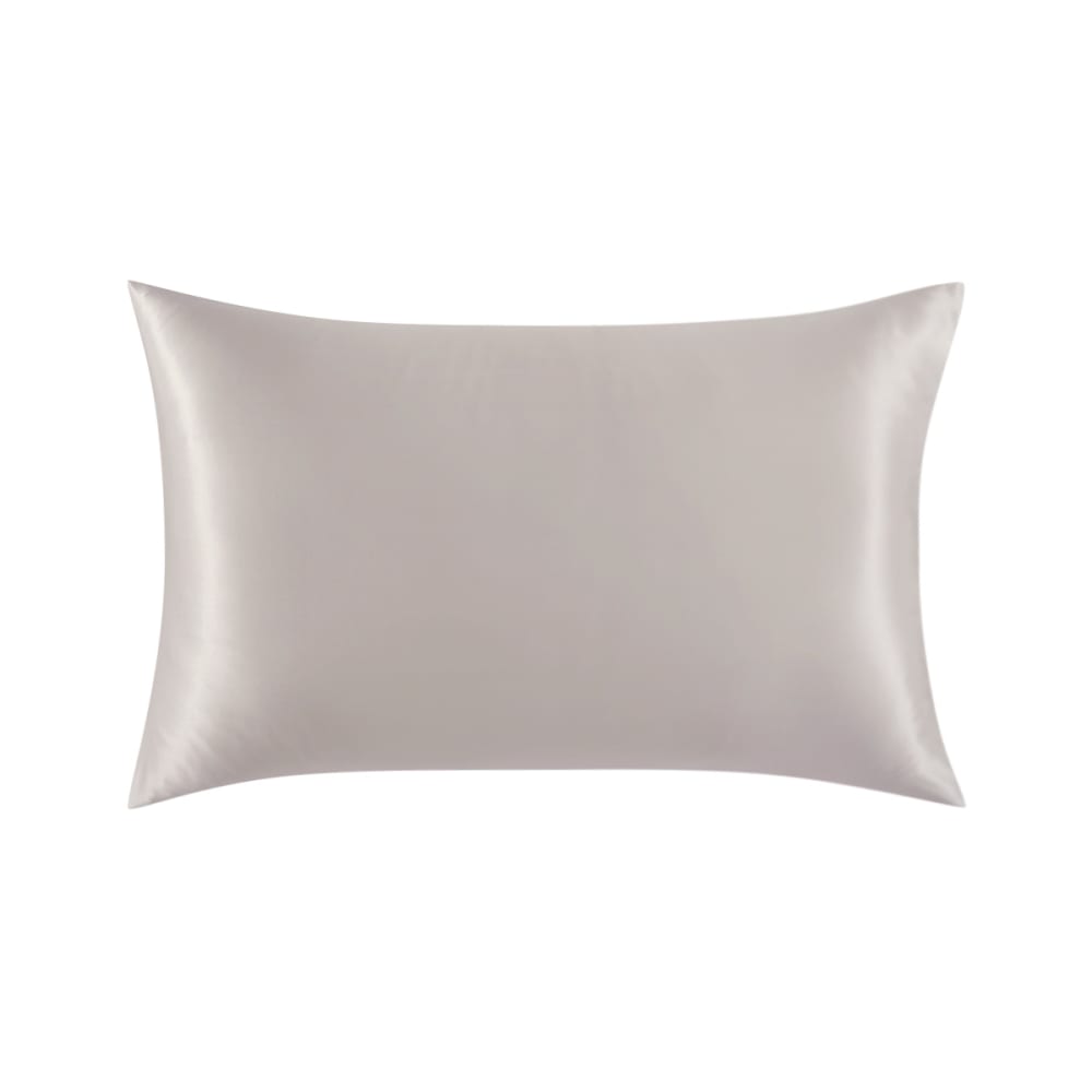 Taie d'oreiller en soie gris 50 x 75 cm
