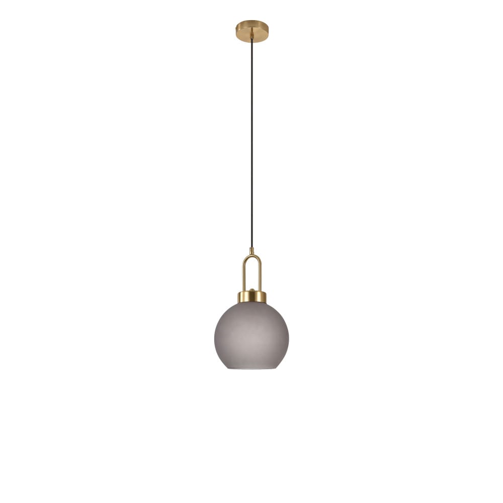Suspension ronde en verre - Gris fumé