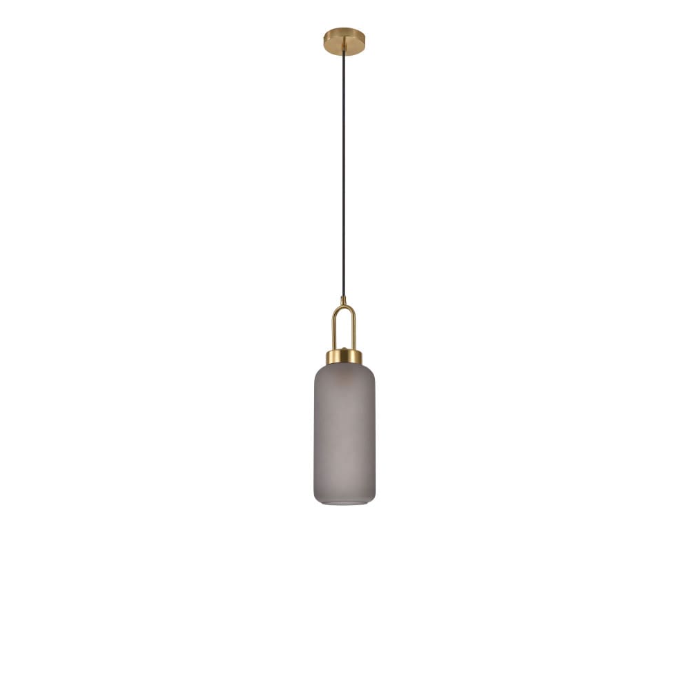 Suspension cylindrique en verre - Gris fumé