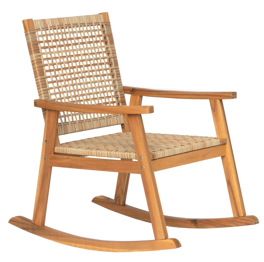 Rocking chair en acacia massif et corde