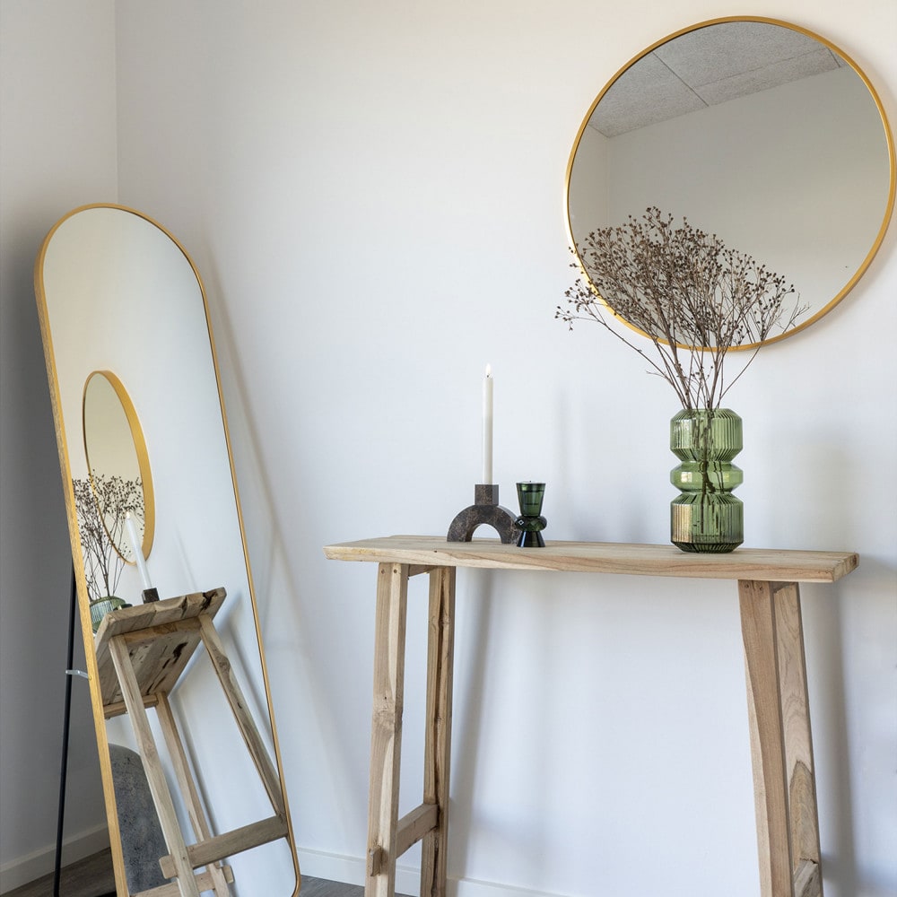 Miroir sur pied 40x150cm laiton