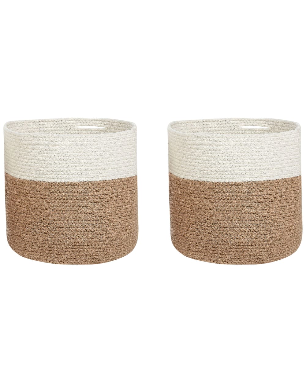 Beliani Aufbewahrungskorb 2er Set Baumwolle Naturfarben style landhaus Beige Baumwolle