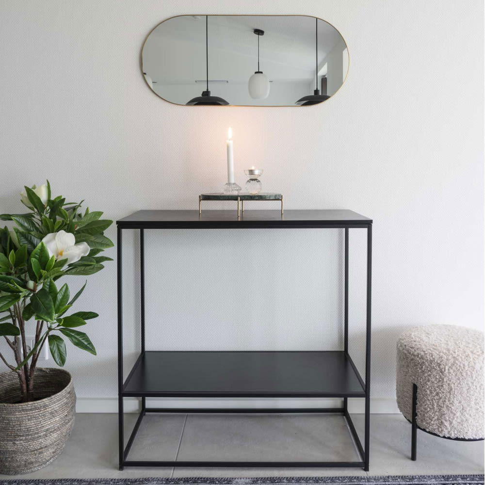 Miroir ovale en métal 35x80cm - Laiton - Maisons du Monde