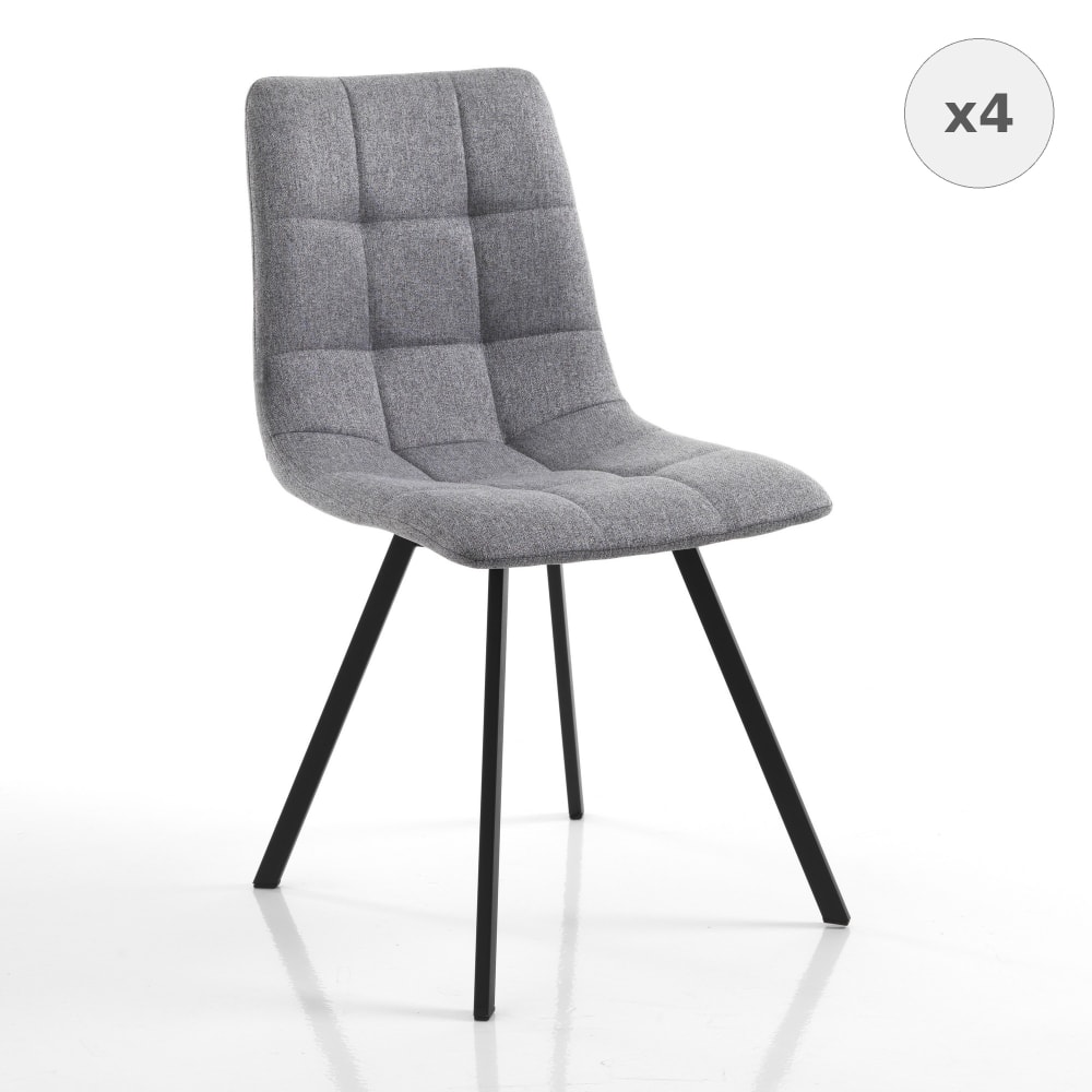 lot de 4 chaises tissu - gris