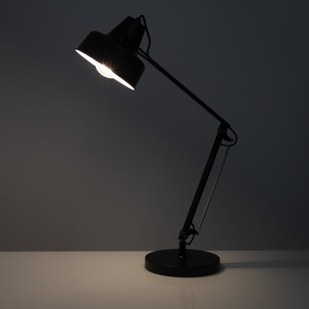 Lampada da tavolo in metallo nero cm. H.65 x l.21,5 x p.45 -