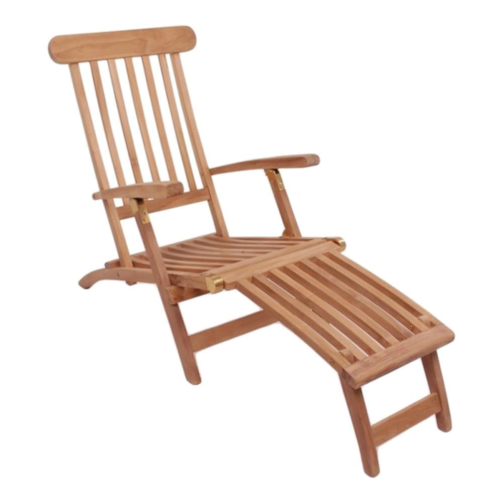 Chaise longue ajustable en bois massif