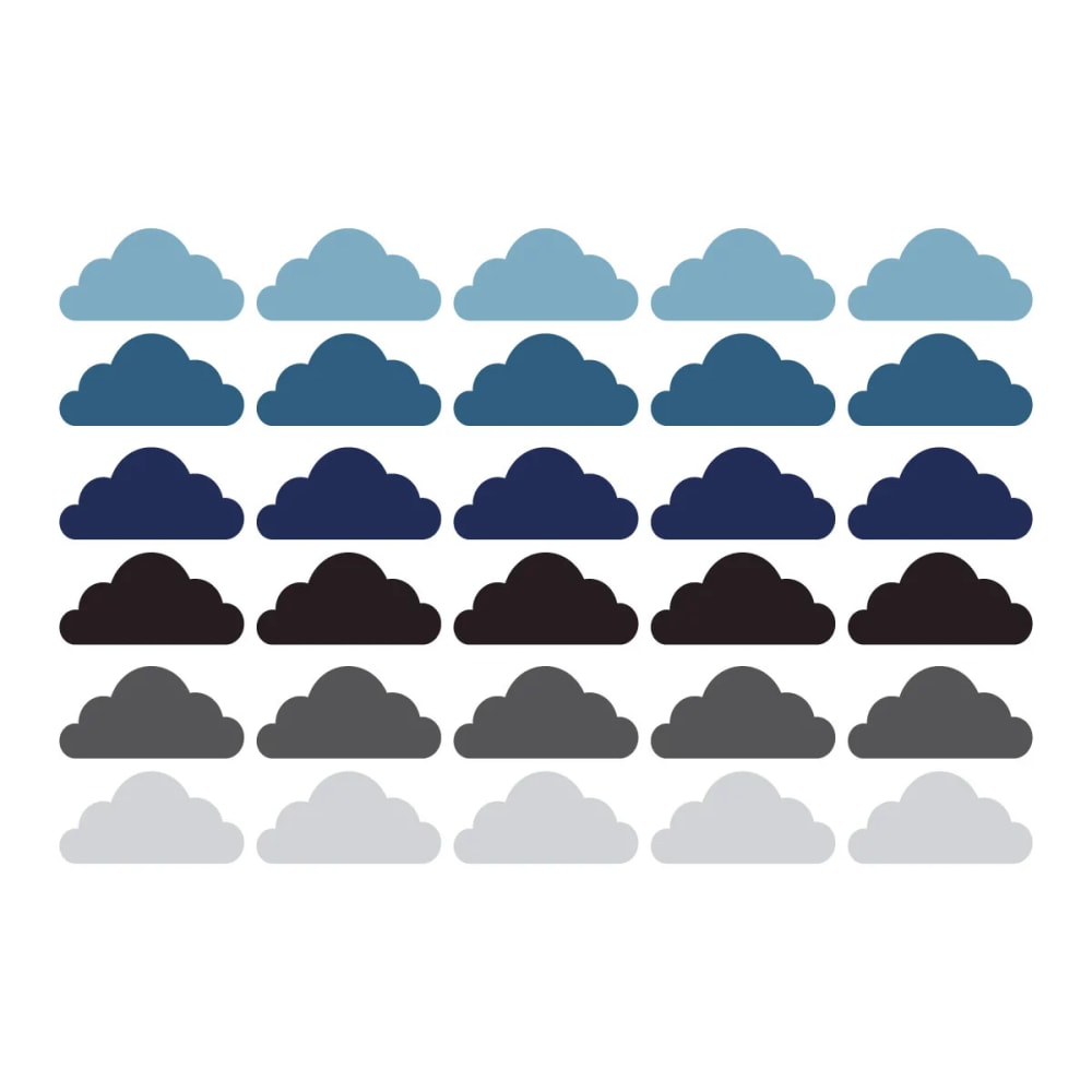 Decochic Selbstklebende Vinylaufkleber mit Wolkenmotiv, blau und grau Pva - Polyvinylacetat Kinder
