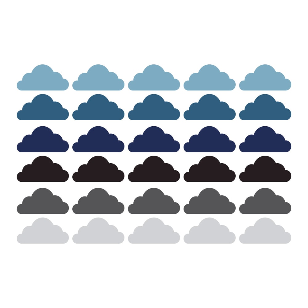 Decochic Stickers muraux en vinyle nuages bleu et gris Bleu Pva - Polyacétate De Vinyle - 21x30x0cm