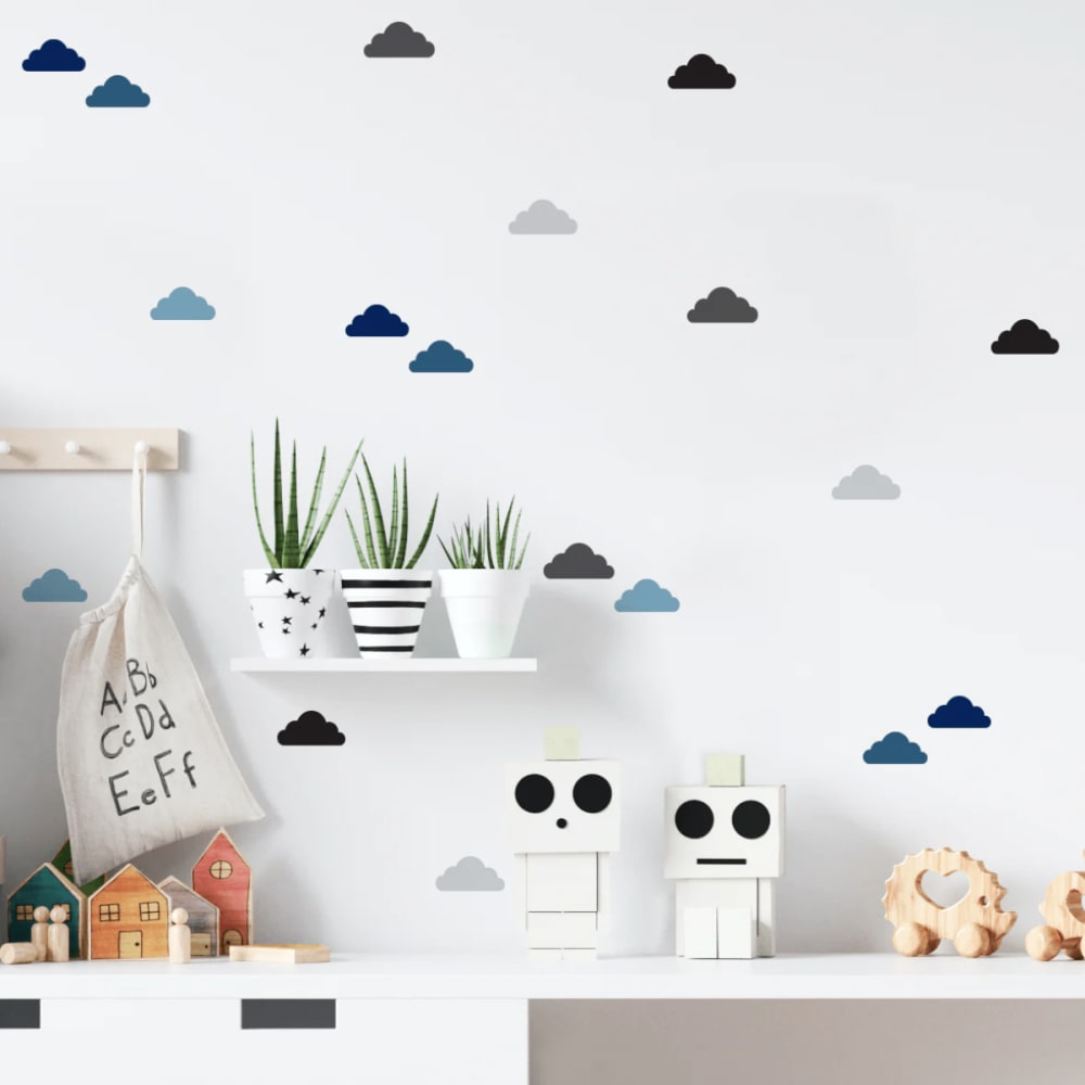 Stickers muraux en vinyle nuages bleu et gris - Maisons du Monde