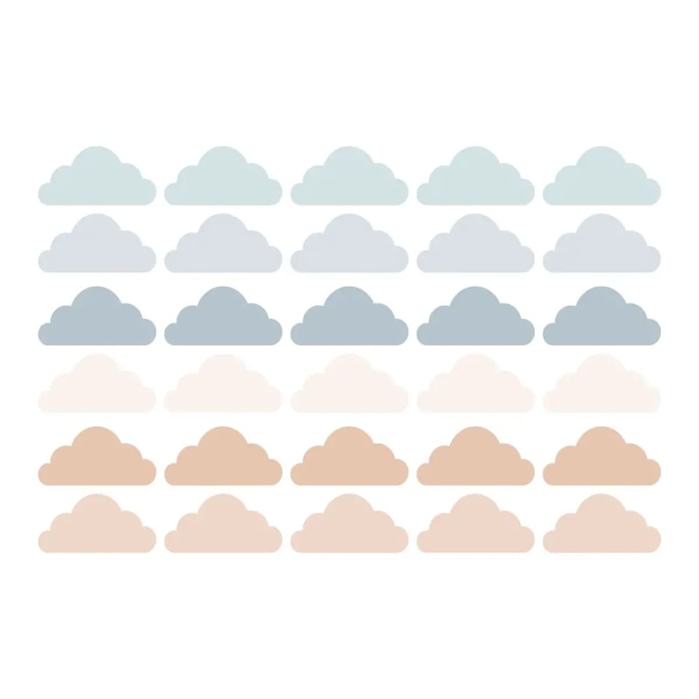 Decochic Selbstklebende Vinylaufkleber mit Wolkenmotiv, blau und beige Pva - Polyvinylacetat Kinder