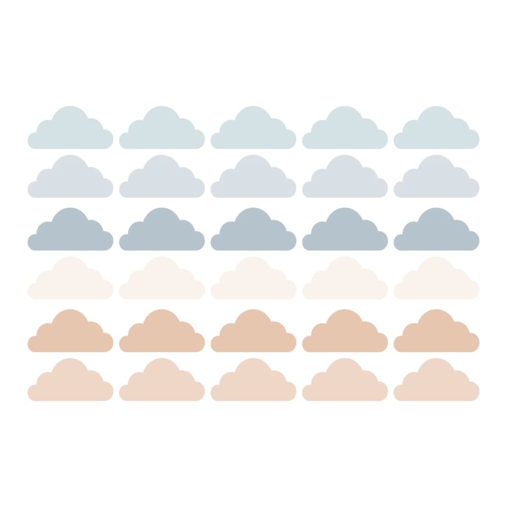 Decochic Stickers muraux en vinyle nuages bleu et beige Bleu Pva - Polyacétate De Vinyle - 21x30x0cm