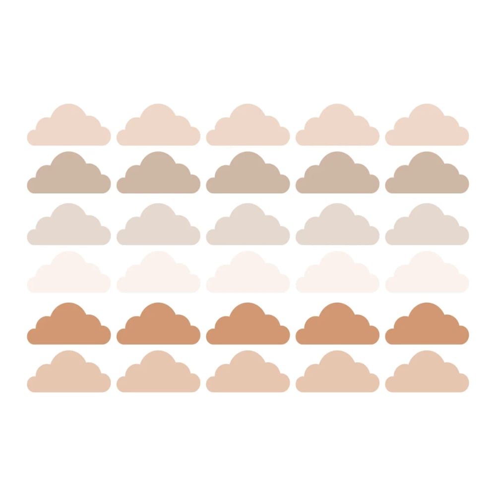 Decochic Selbstklebende Vinylaufkleber mit Wolkenmotiv, braun und beige Pva - Polyvinylacetat Kinder