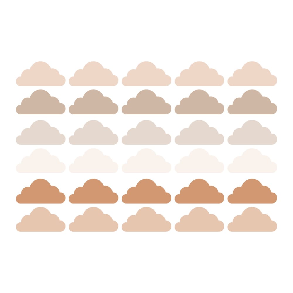 Decochic - Stickers muraux en vinyle nuages marron et beige