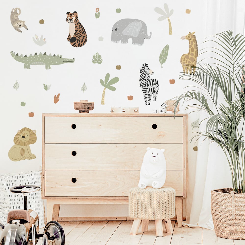 Vinilos decorativos adhesivos infantiles animales jungla multicolor - Maisons du Monde