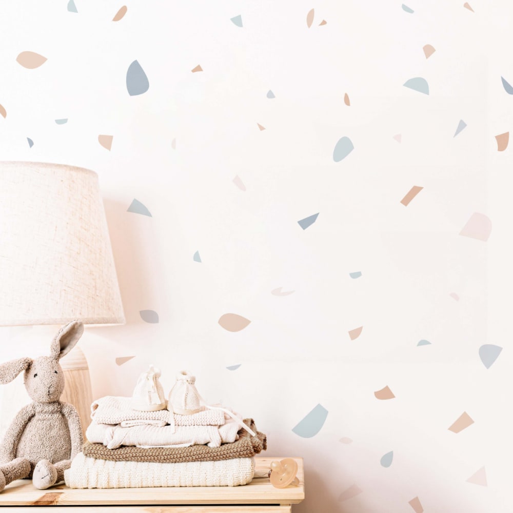 Stickers mureaux en vinyle terrazzo bleu et beige - Maisons du Monde