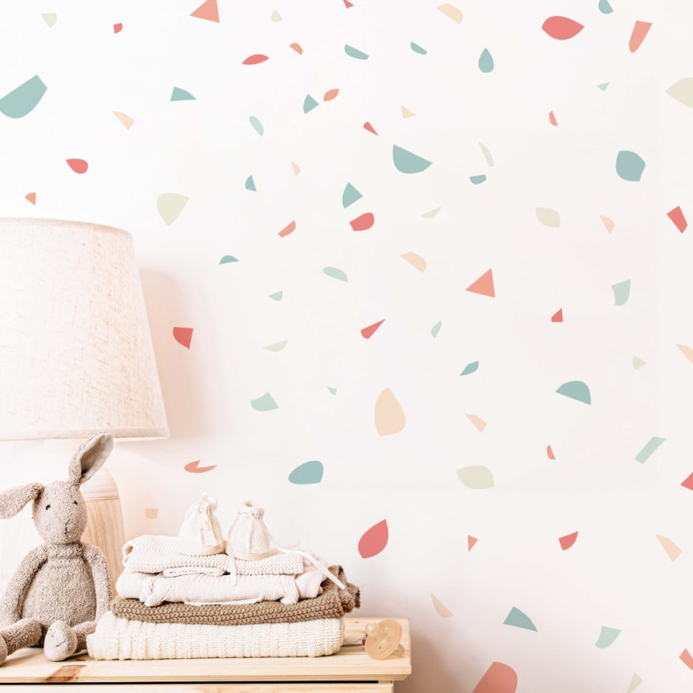 Stickers muraux en vinyle terrazzo pêche et vert - Maisons du Monde