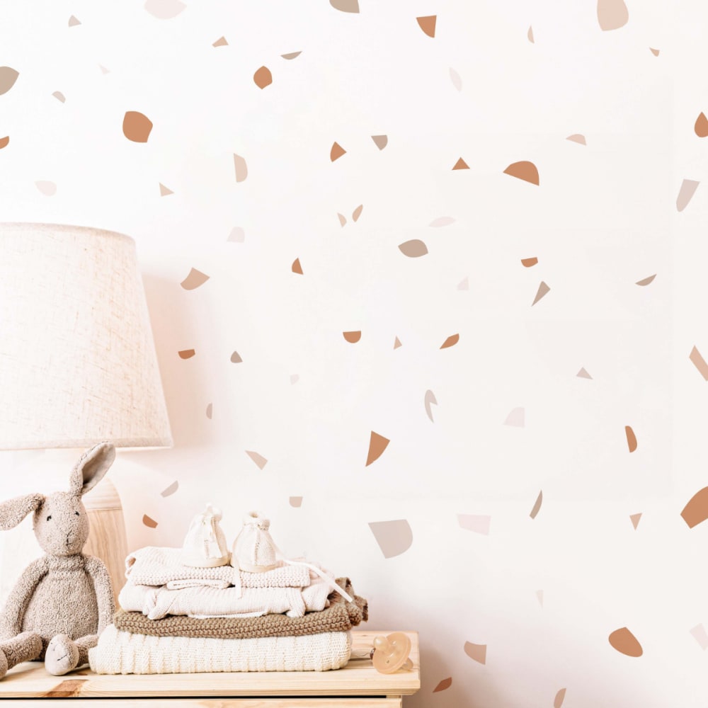 Selbstklebende Vinylaufkleber mit Terrazzo-Muster, braun und