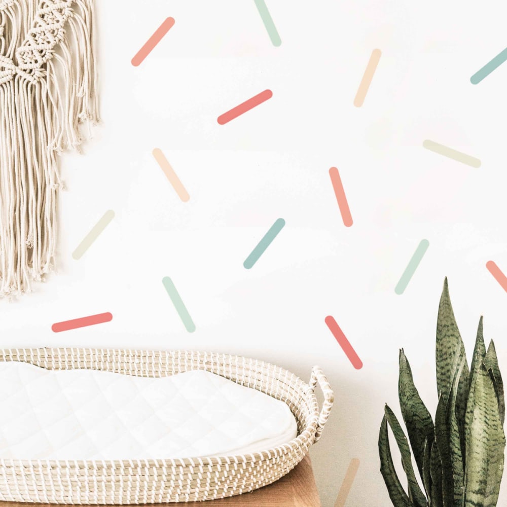 Stickers muraux en vinyle confettis pêche et vert - Maisons du Monde
