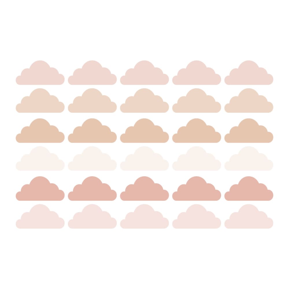 Decochic Stickers muraux en vinyle nuages rose et beige Rose Pva - Polyacétate De Vinyle - 21x30x0cm