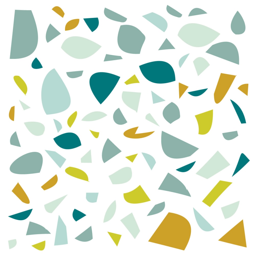 Decochic Stickers muraux en vinyle terrazzo vert et moutarde Vert Pva - Polyacétate De Vinyle - 21x30x0cm