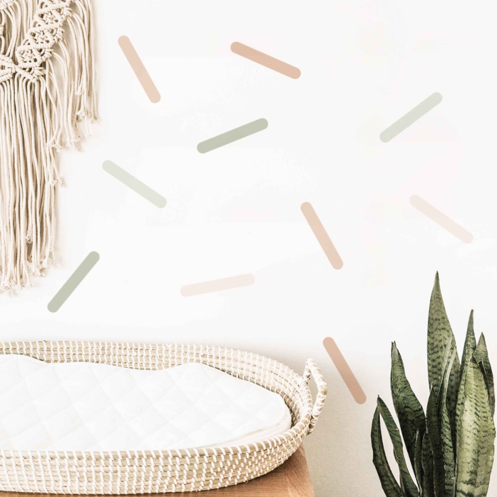Decochic Selbstklebende Vinylaufkleber mit Konfetti-Muster, grün und beige Pva - Polyvinylacetat Kinder