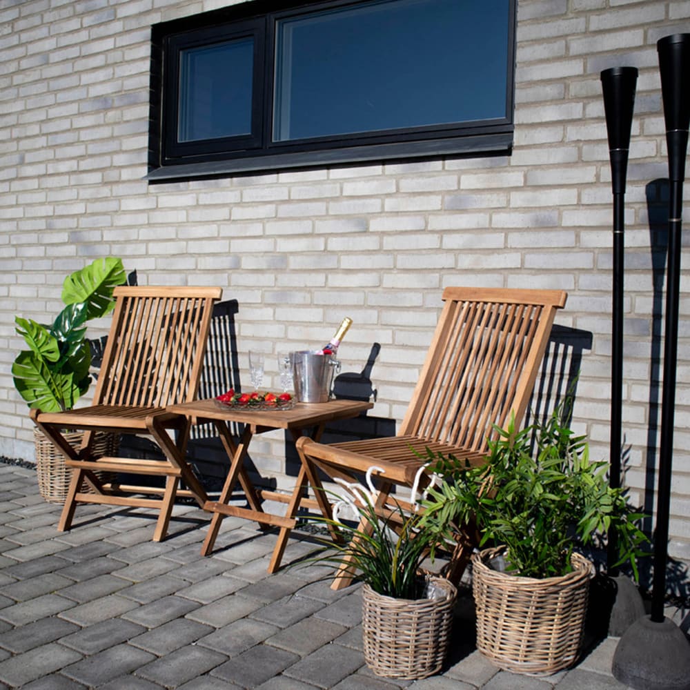 Lot de 2 chaises de jardin 46x62x89 cm en teck naturel - Maisons du Monde
