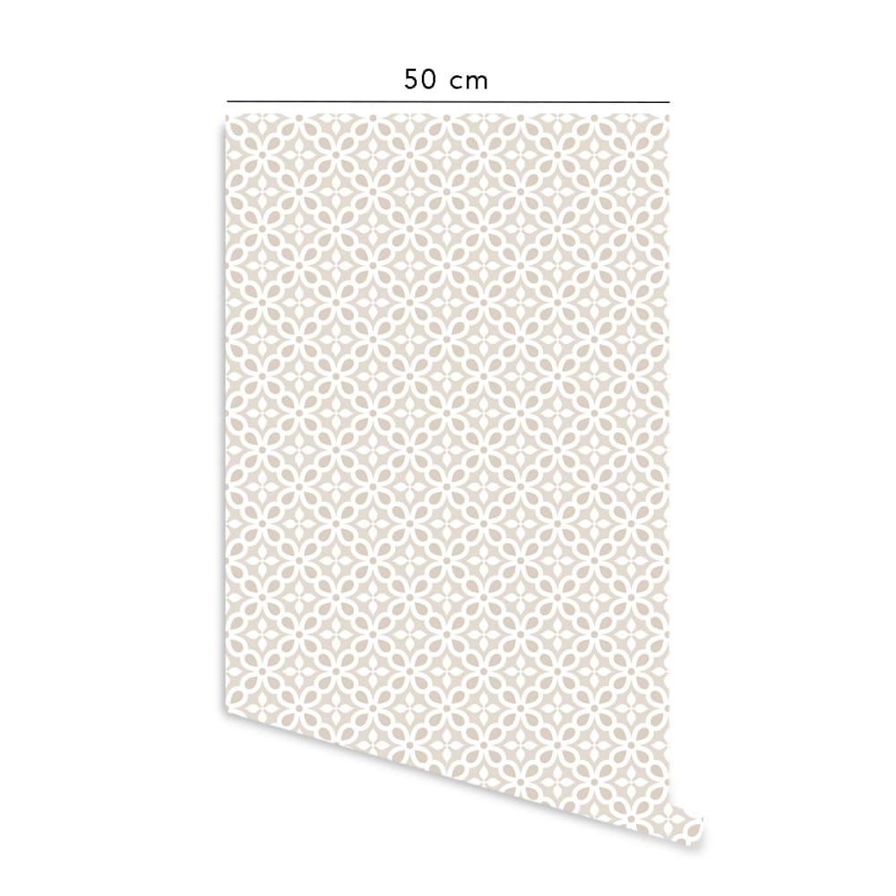 Papier peint vinyle adhésif mosaïque écru 50x300 cm — vue 3