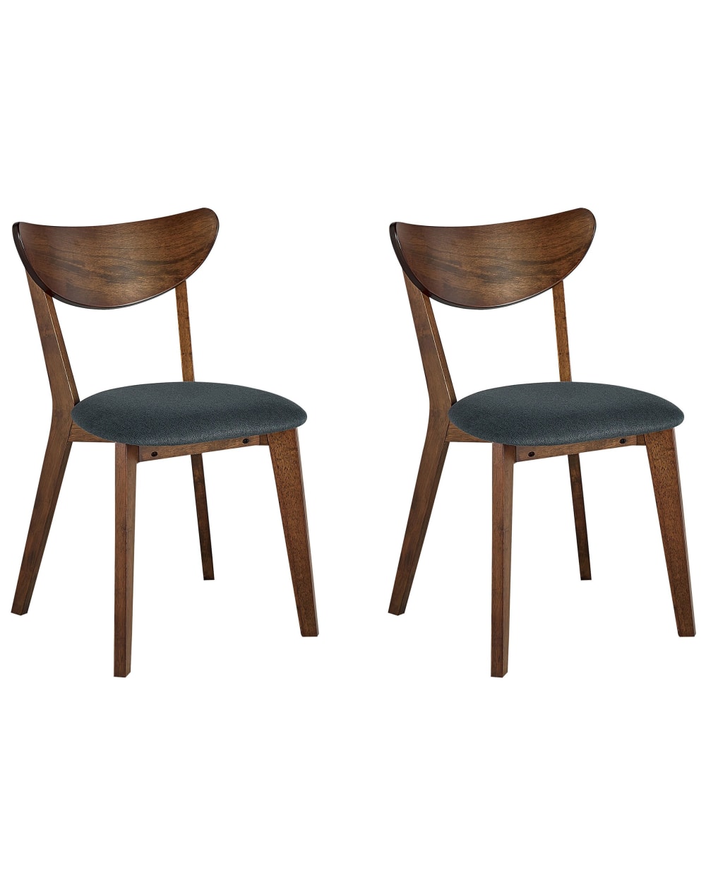 Beliani Esszimmerstuhl 2er Set aus Holz, braun style vintage - Holz
