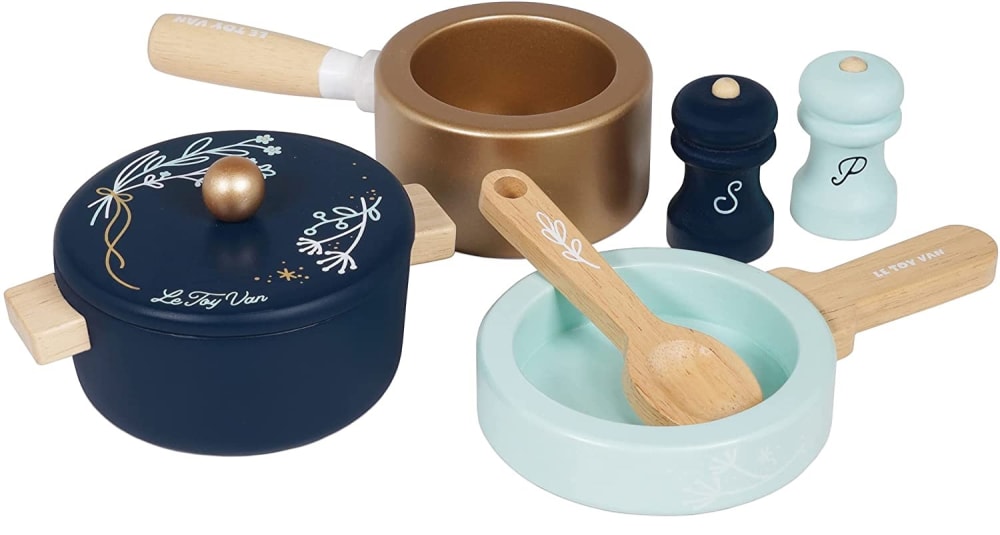 Le Toy Van Pfannenset BLAU HOLZ Kinder