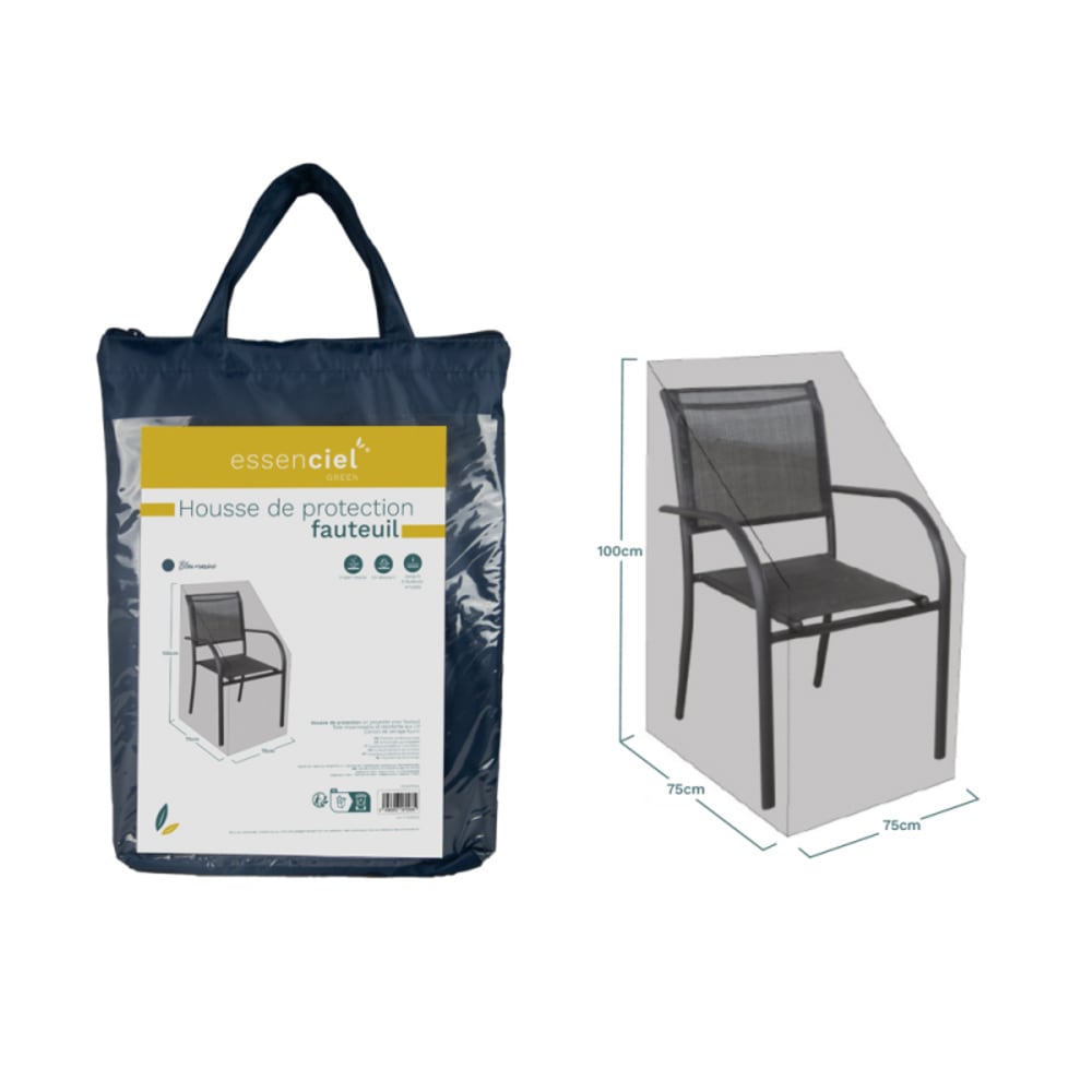 Housse De Protection Fauteuil Bleu Marine - Polyester Housse De Protection Fauteuil Bleu Marine - Polyester