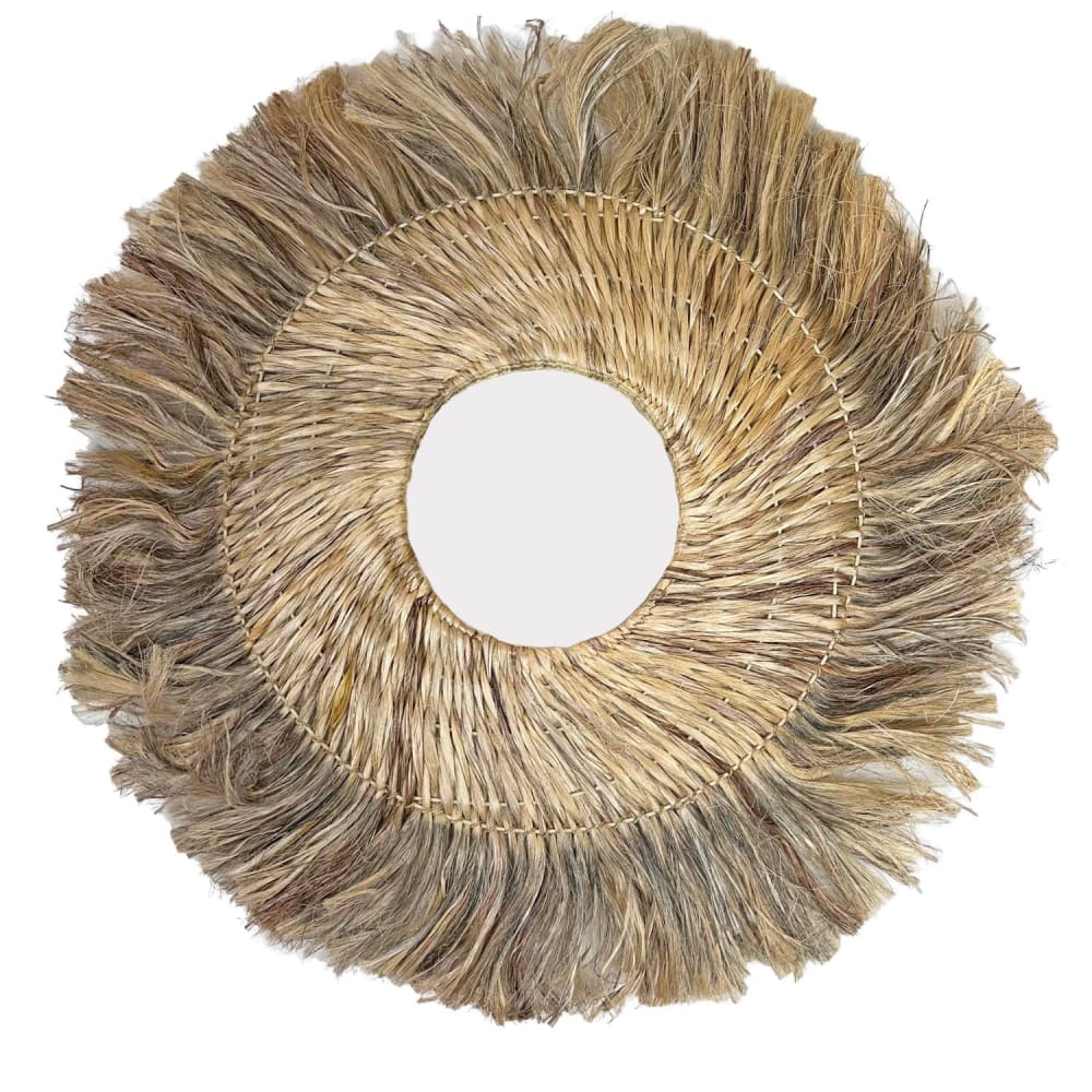 Miroir rond en fibres naturelles 90 cm