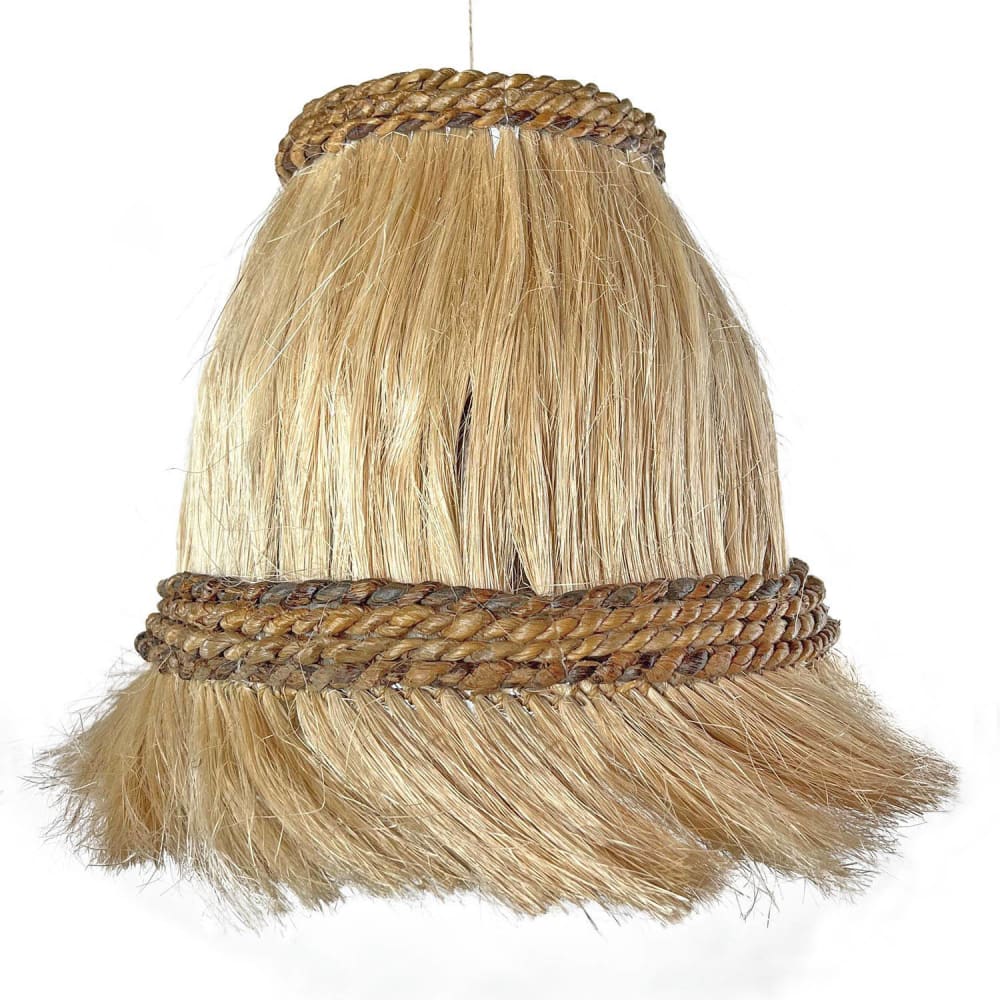 Lámpara de fibra natural con flecos d.30cm