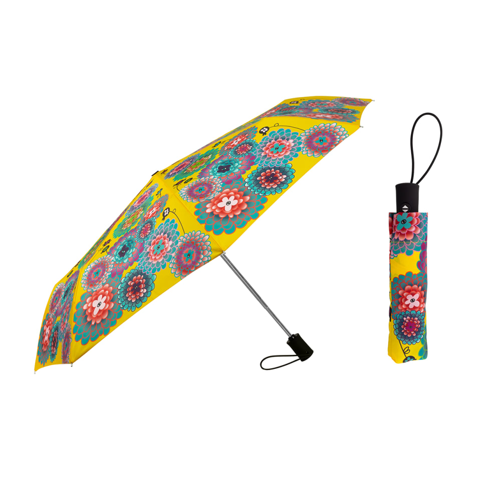 Pylones Parapluie pliant jaune aluminium 4 x 4 x 29 cm - Pvc - Poly Chlorure De Vinyle
